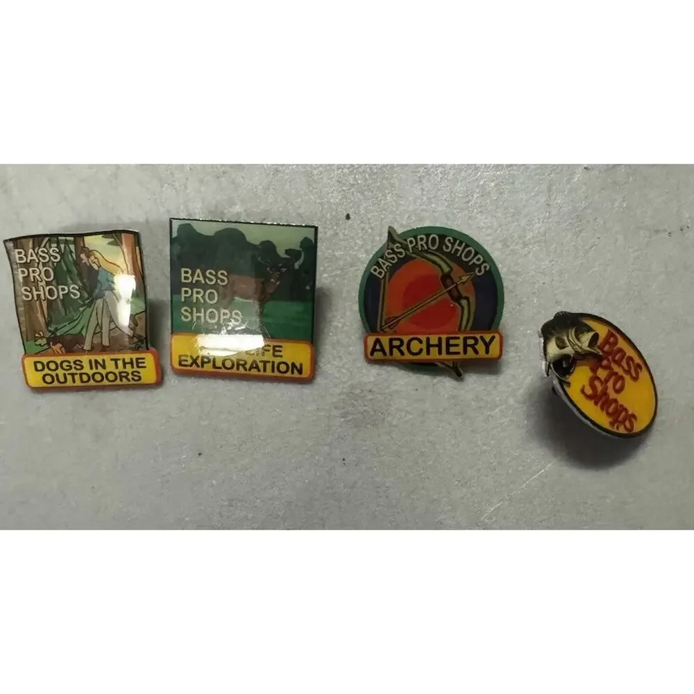 Vintage Bass Pro Shops Homeschool Achievement Pin Lot Archery Wildlife Dogs